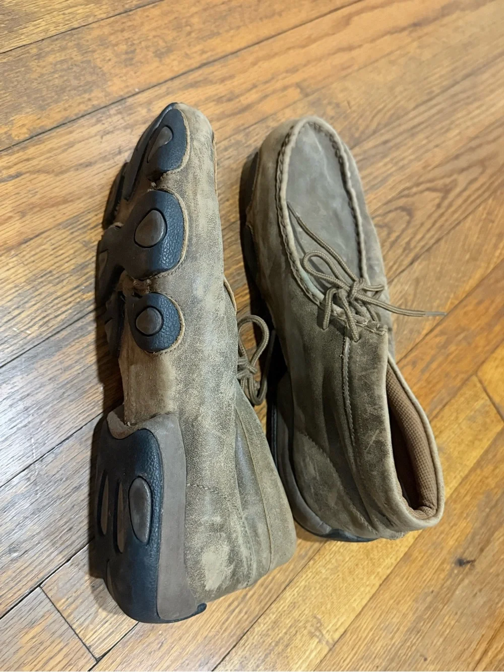 Twisted X The Original Mens Chukka Boots 10.5W Brown Leather Driving Moc MDM0003